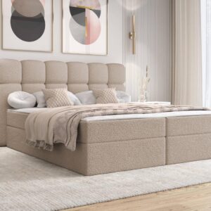 BOXBETT Softi 2 Boucle - H3 Textil MIRJAN24 Möbel > Betten > Boxspringbetten Beige