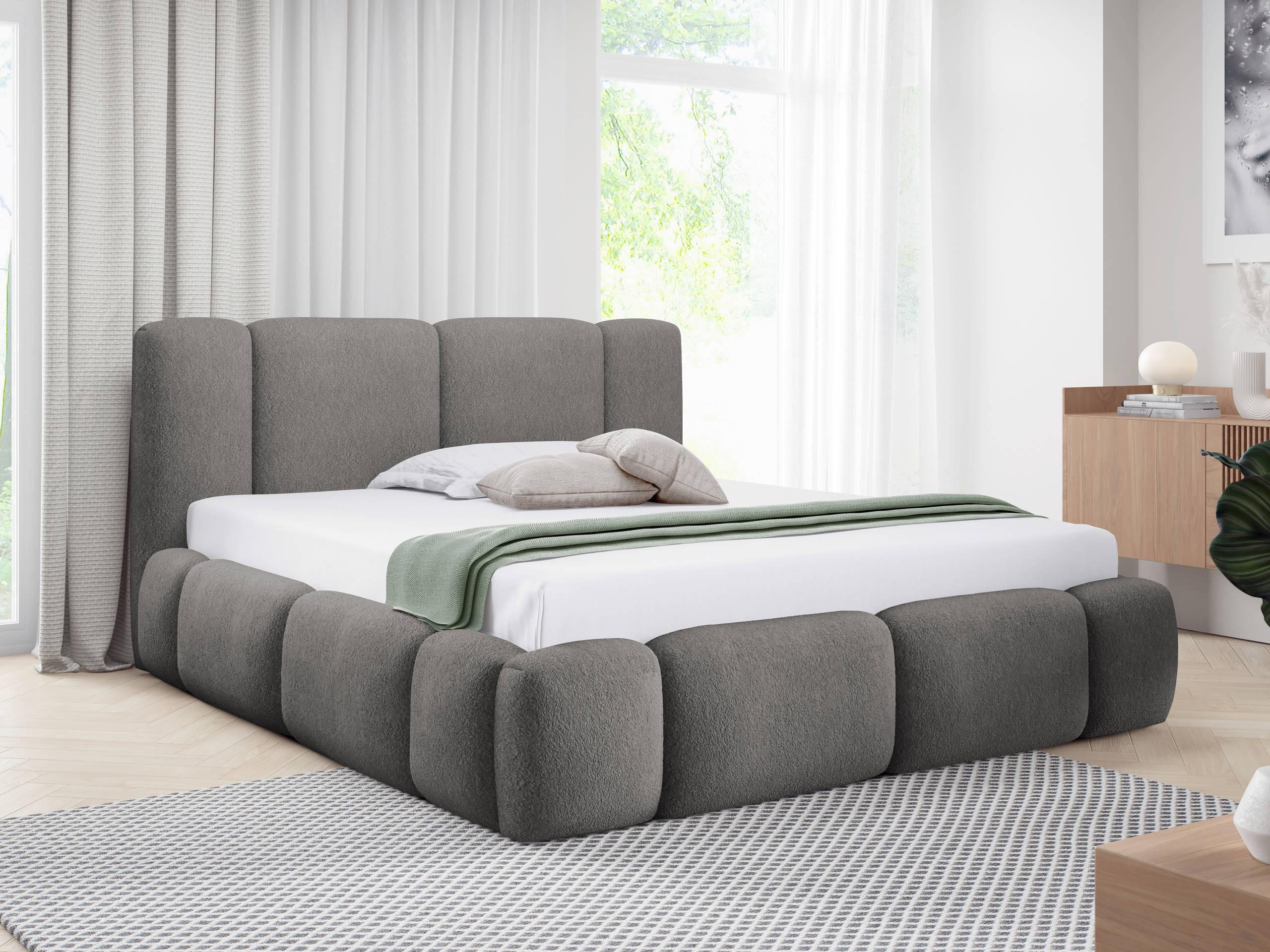 POLSTERBETT Bianco Boucle Textil MIRJAN24 Möbel > Betten > Polsterbetten Grau