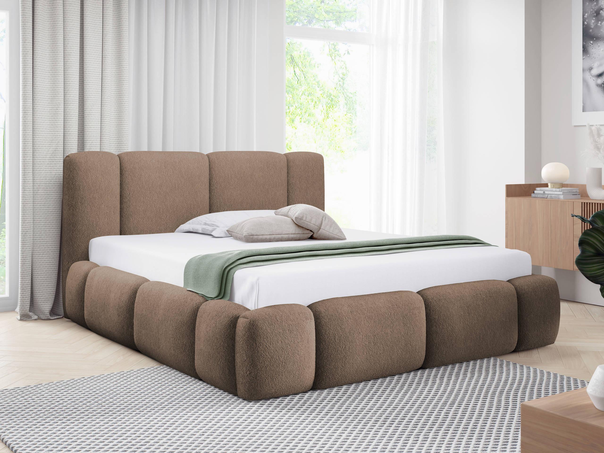 POLSTERBETT Bianco Boucle Textil MIRJAN24 Möbel > Betten > Polsterbetten Braun
