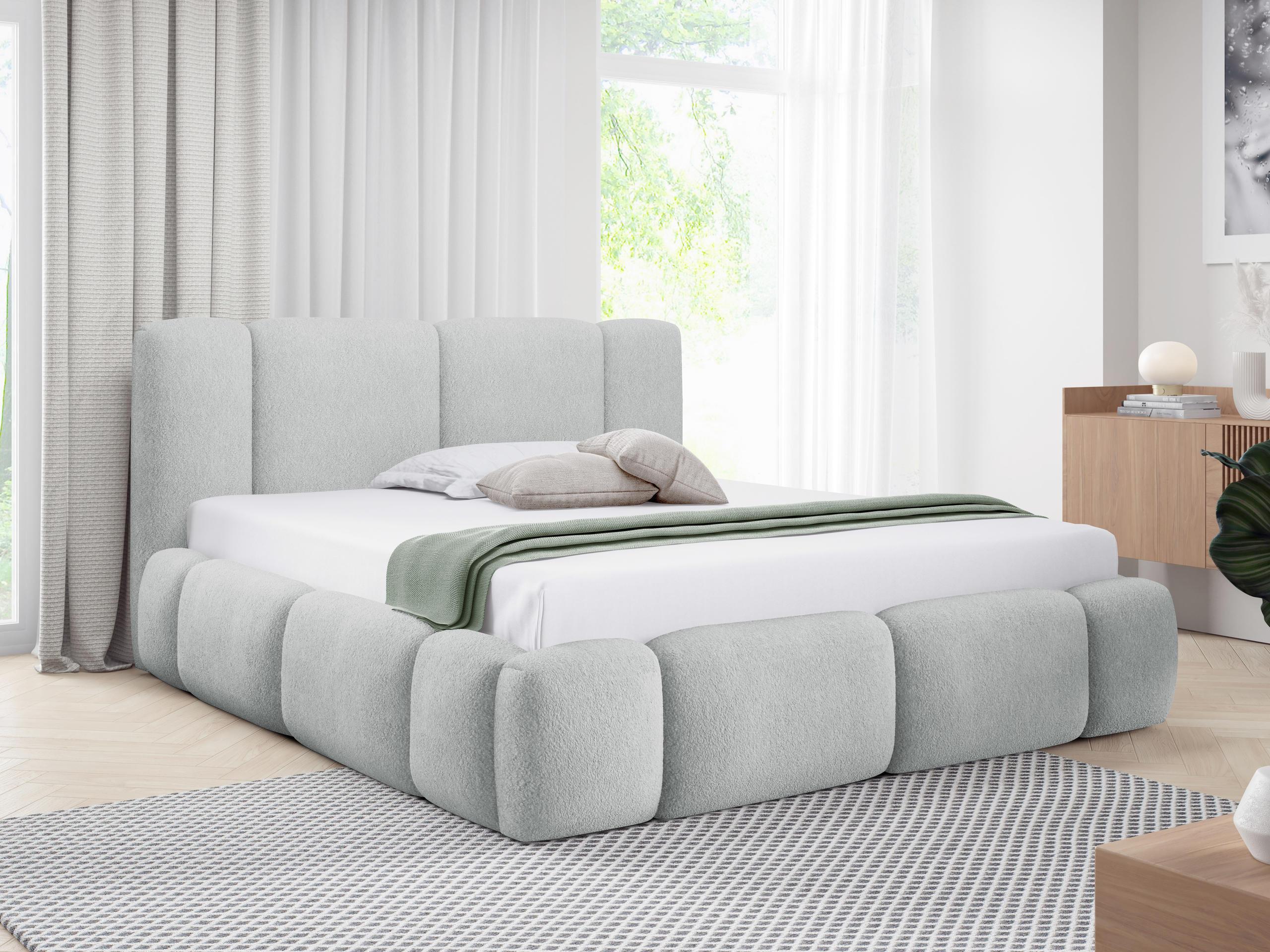 POLSTERBETT Bianco Boucle Textil MIRJAN24 Möbel > Betten > Polsterbetten Grau