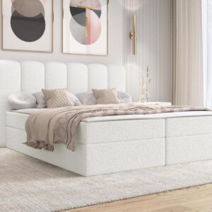 wohnli-moebel-suche-800001749502-1 BOXBETT Softi 1 Boucle - H3 Textil MIRJAN24 Möbel > Betten > Boxspringbetten Weiß
