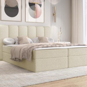 wohnli-moebel-suche-800001749542-1 BOXBETT Softi 1 Boucle - H3 Textil MIRJAN24 Möbel > Betten > Boxspringbetten Braun