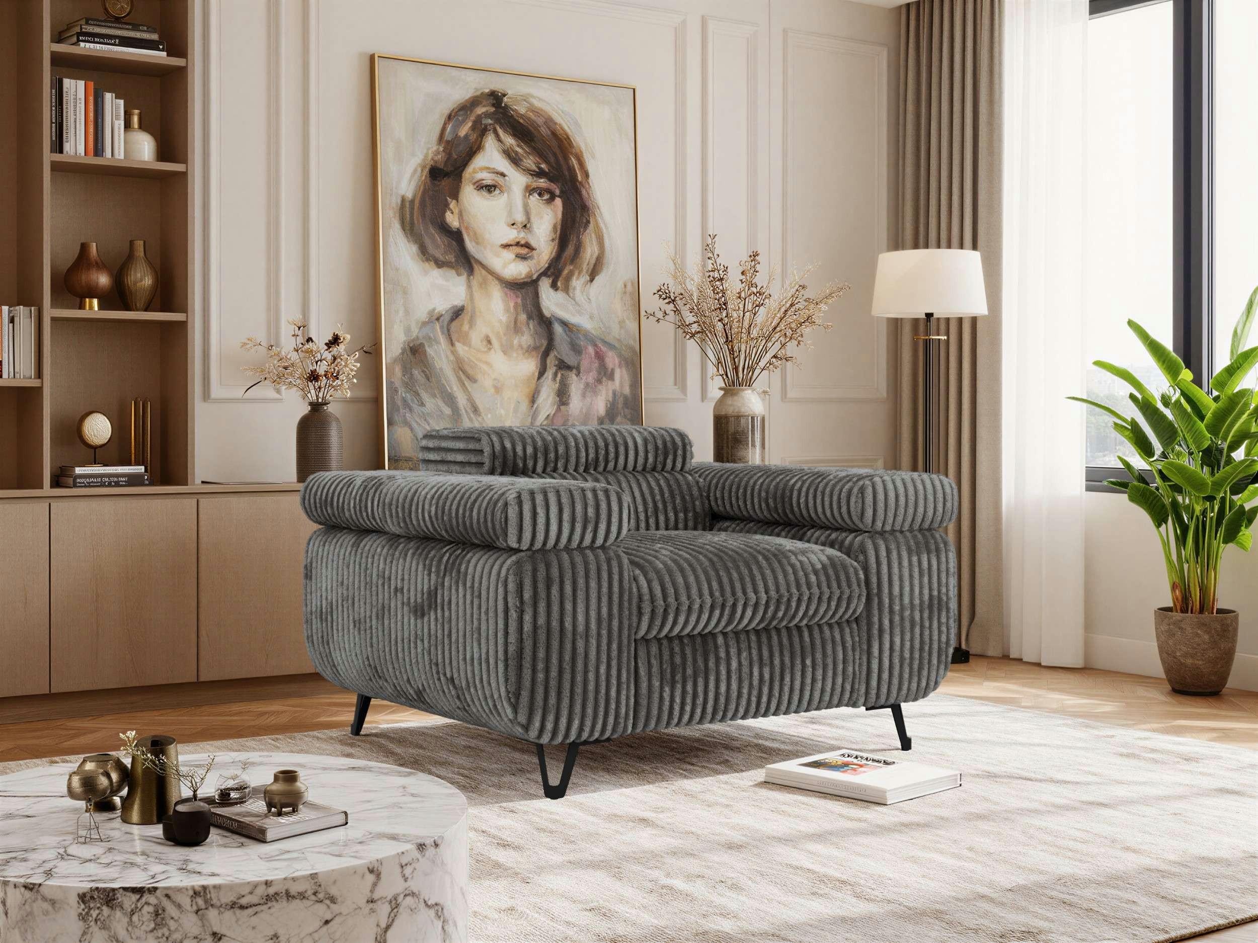 wohnli-moebel-suche-800001750488-1 SESSEL PETER 1 - Grau Cord Textil MKS Möbel > Sessel > Polstersessel Grau