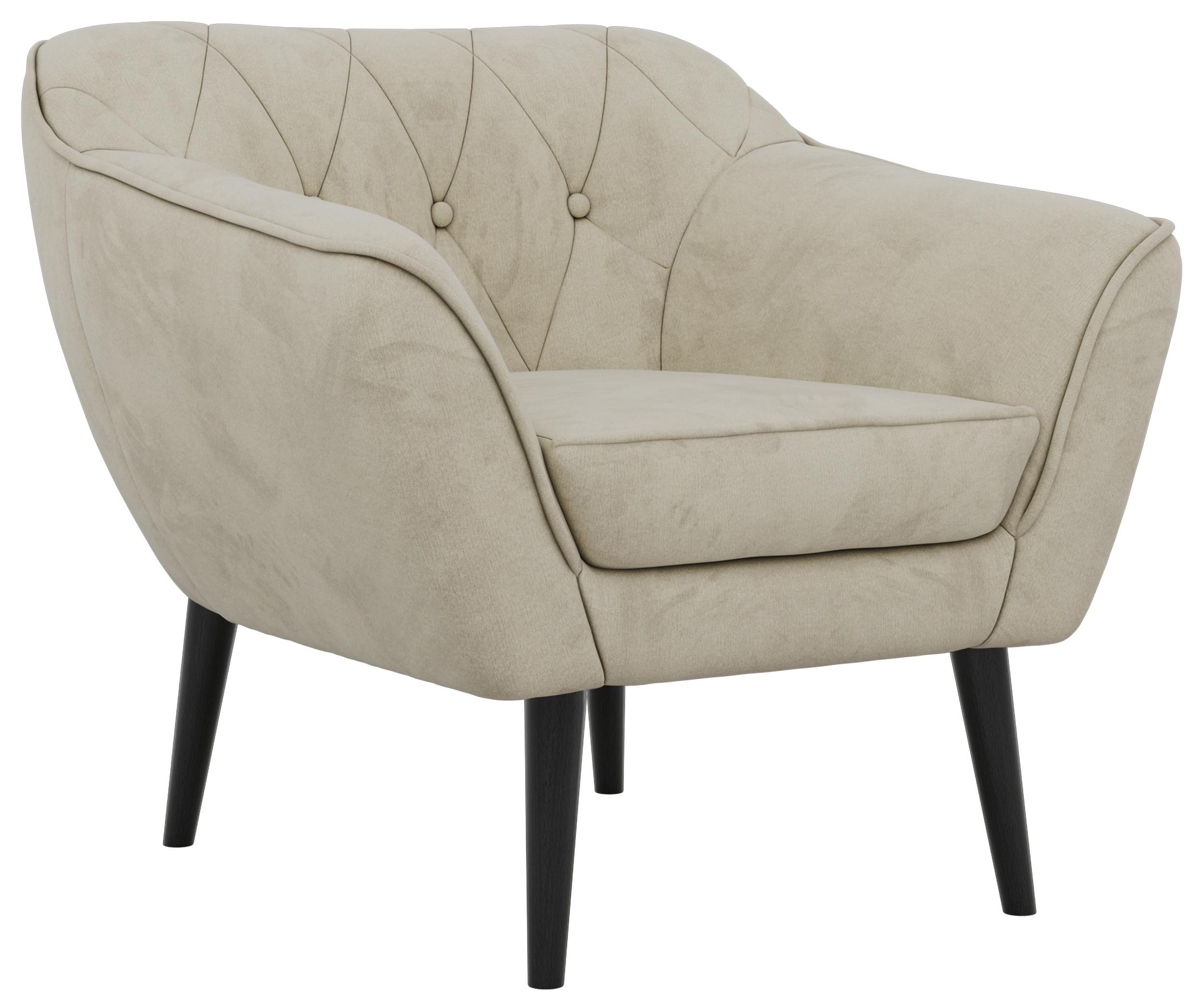 wohnli-moebel-suche-800001750588 Wohnli Möbelsuche - SESSEL PIRS - Beige Velvet - Schwarze Beine