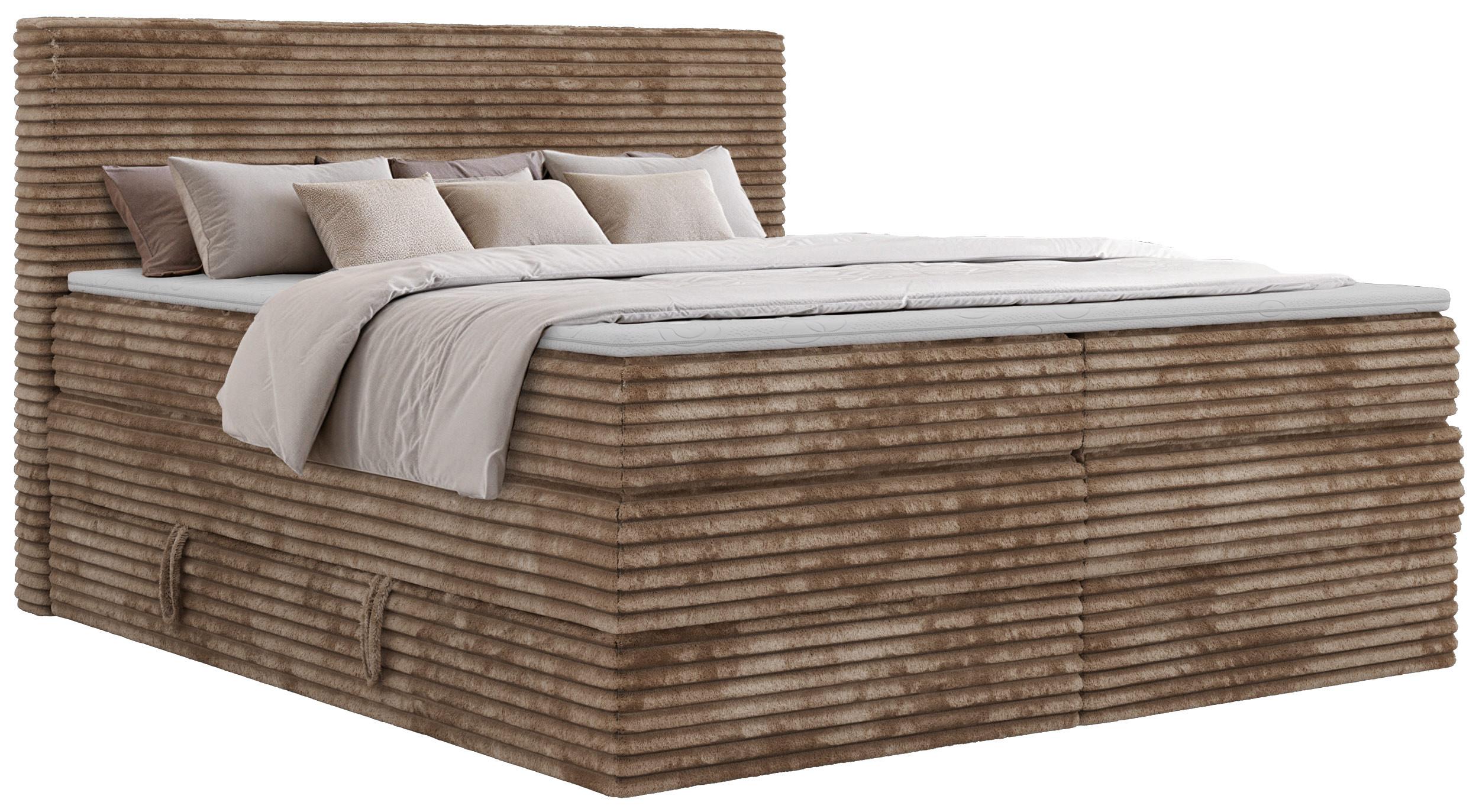 wohnli-moebel-suche-800001750593 Wohnli Möbelsuche - BOXSPRINGBETT TILION KING 180/200 - Braun Cord - Topper T25 - H3