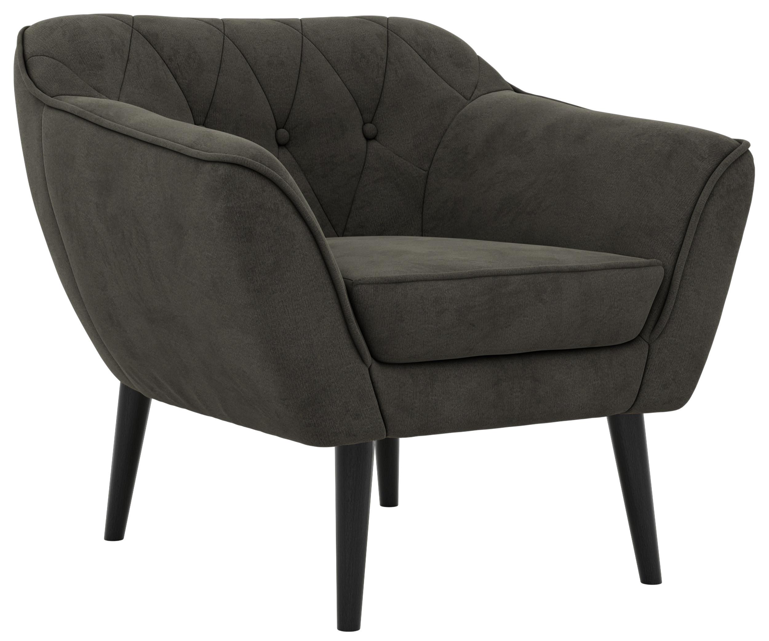 wohnli-moebel-suche-800001750603 Wohnli Möbelsuche - SESSEL PIRS - Dunkelgrau Velvet - Schwarze Beine