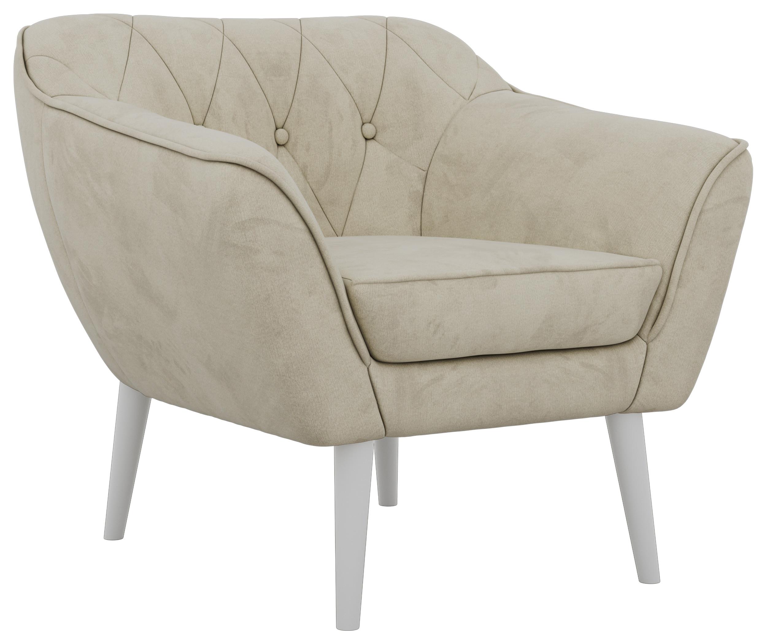 wohnli-moebel-suche-800001750609 Wohnli Möbelsuche - SESSEL PIRS - Beige Velvet - Weiße Beine