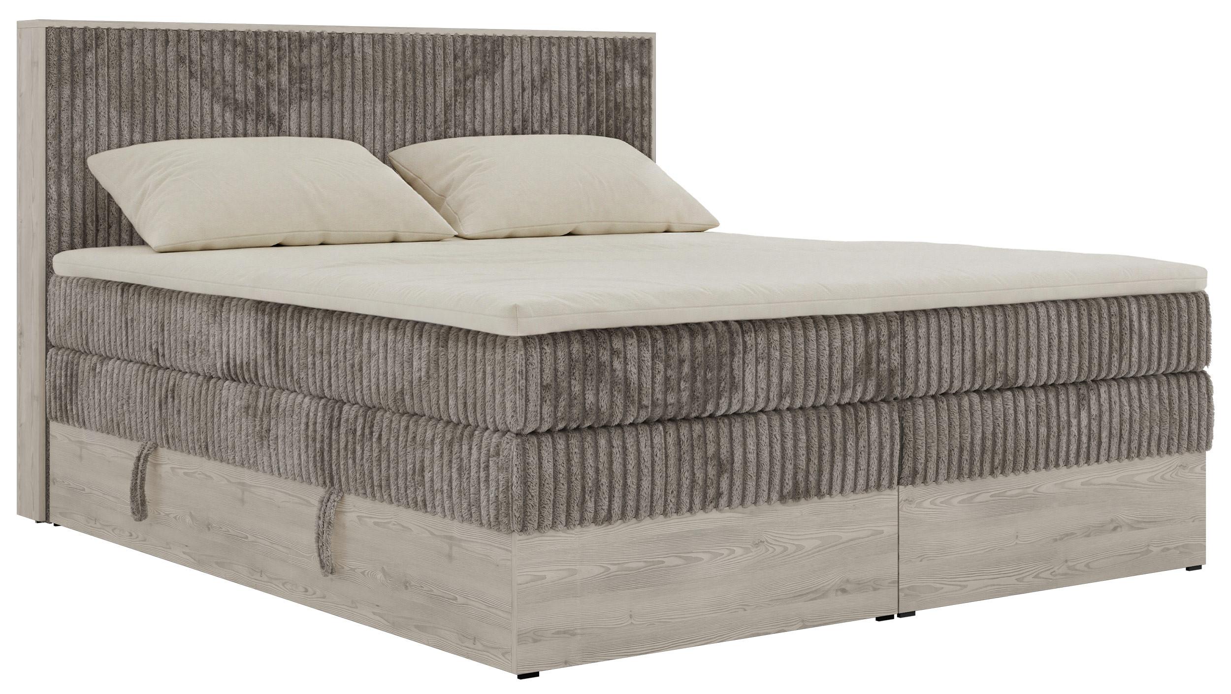 wohnli-moebel-suche-800001750713 Wohnli Möbelsuche - BOXSPRINGBETT NORDIC KING 200/200 - Hellbraun Cord - Topper T25 - H4