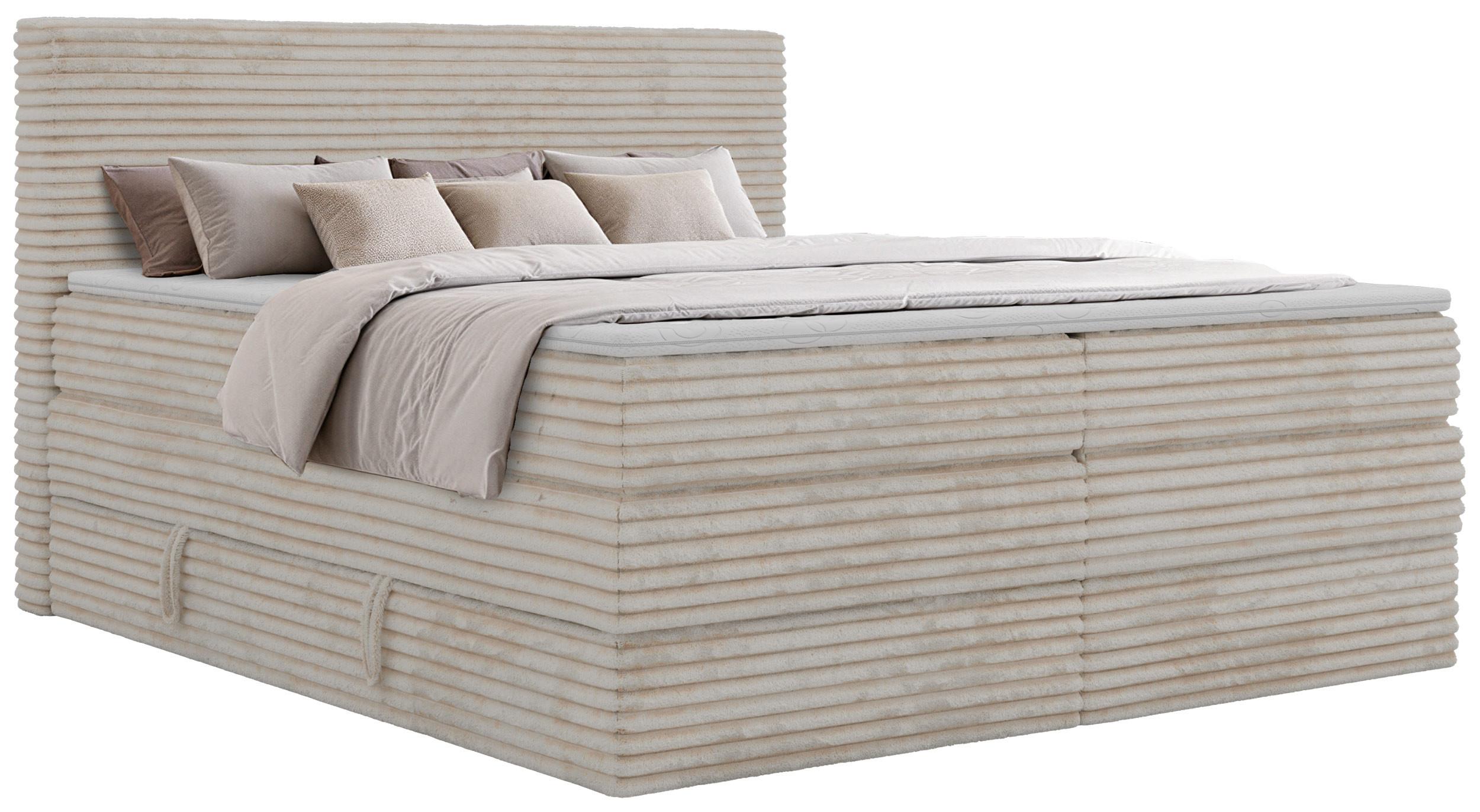 wohnli-moebel-suche-800001750732 Wohnli Möbelsuche - BOXSPRINGBETT TILION KING 180/200 - Beige Cord - Topper Visco - H3