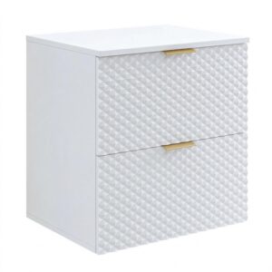 Wohnli Möbelsuche - WASCHBECKENUNTERSCHRANK Borneo 2 Schubladen Matt Weiß - 60 x 49 x 63 cm