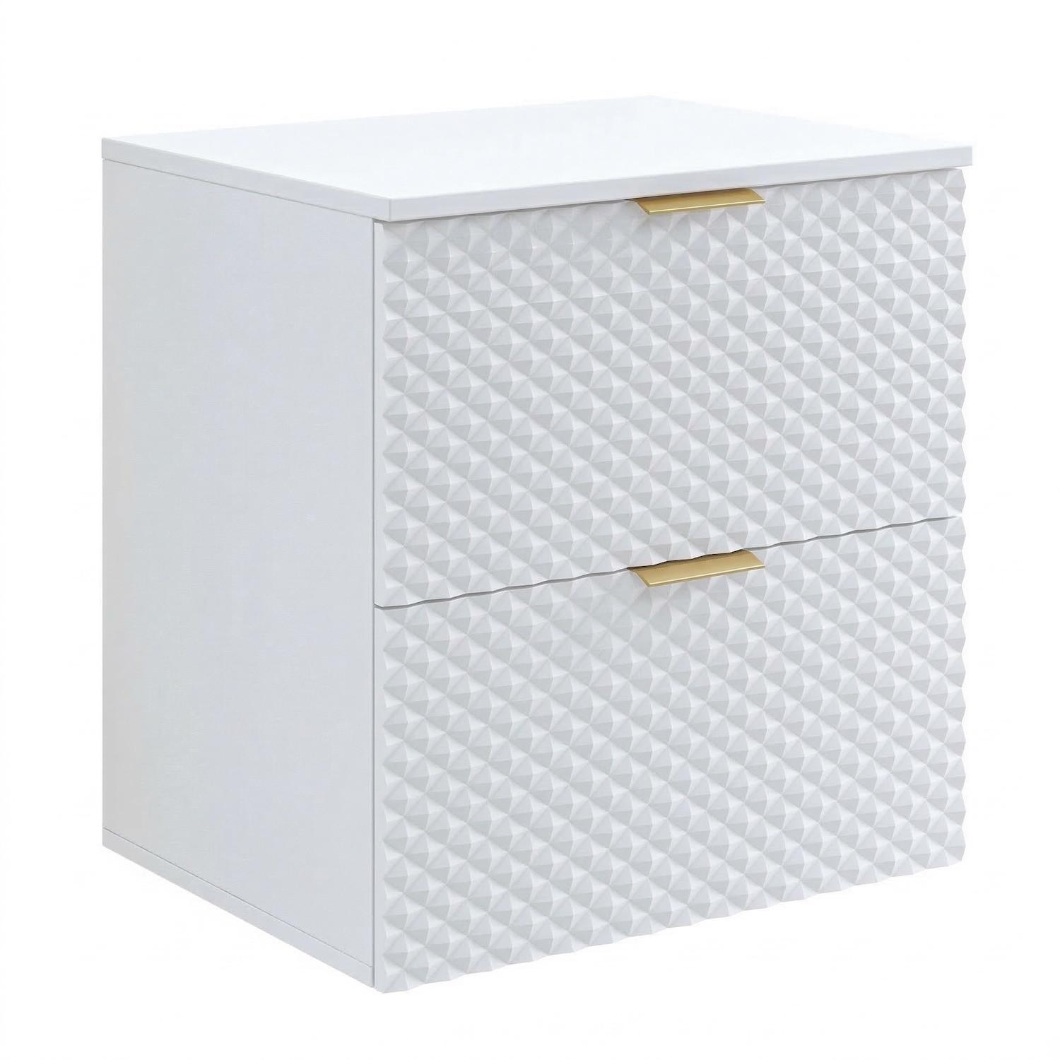Wohnli Möbelsuche - WASCHBECKENUNTERSCHRANK Borneo 2 Schubladen Matt Weiß - 60 x 49 x 63 cm