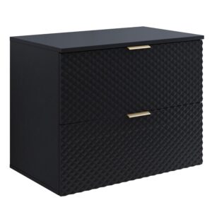 wohnli-moebel-suche-800001750872 Wohnli Möbelsuche - WASCHBECKENUNTERSCHRANK Borneo 2 Schubladen Matt Schwarz - 80 x 49 x 63 cm
