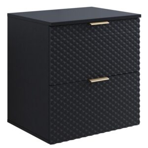 wohnli-moebel-suche-800001750874 Wohnli Möbelsuche - WASCHBECKENUNTERSCHRANK Borneo 2 Schubladen Matt Schwarz - 60 x 49 x 63 cm