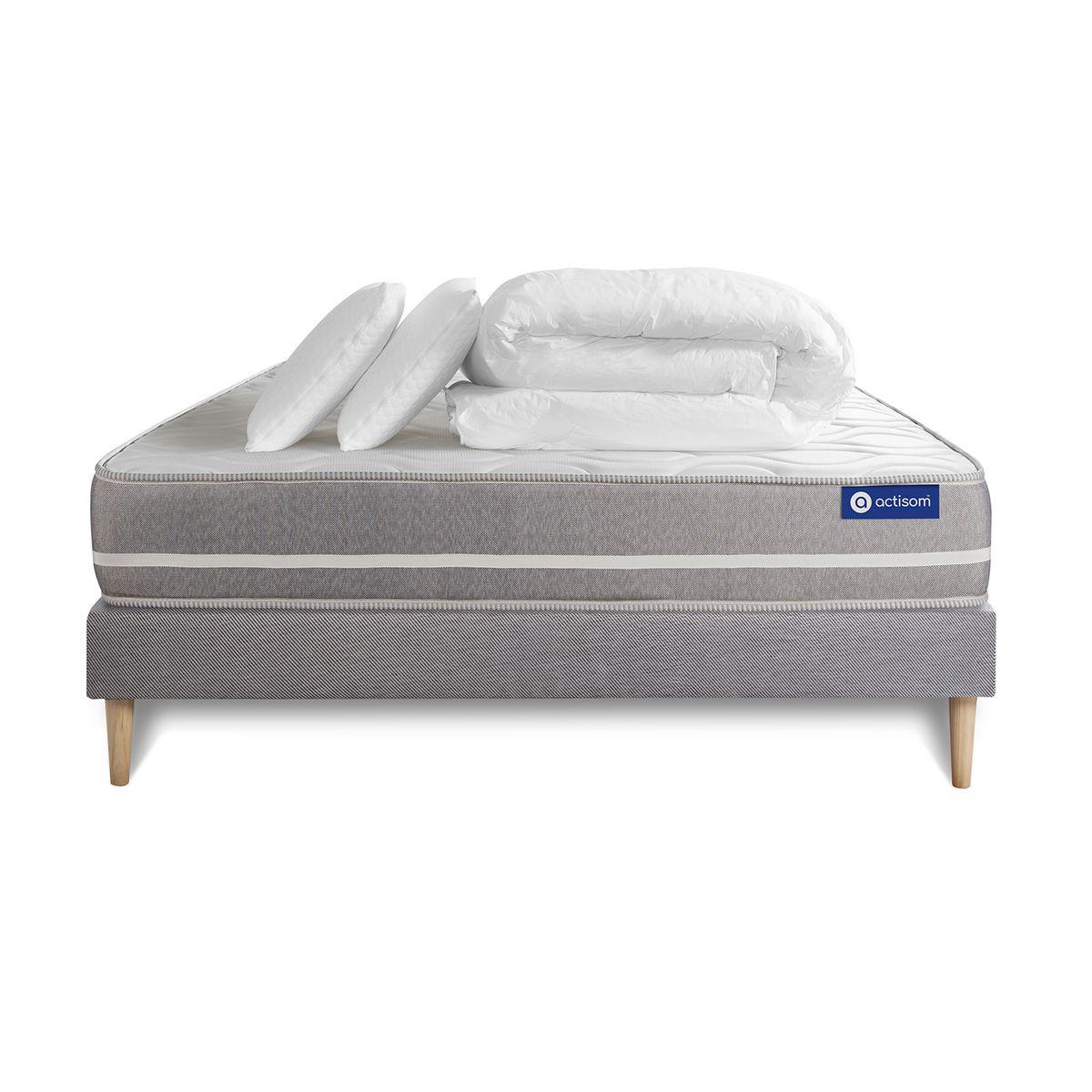 wohnli-moebel-suche-800001750989 Wohnli Möbelsuche - BETT Actimemo touch Memory-Schaum 200 x 200 cm h1 - Kit Bettgestell Grau - Mit Kissen und Bettdecke