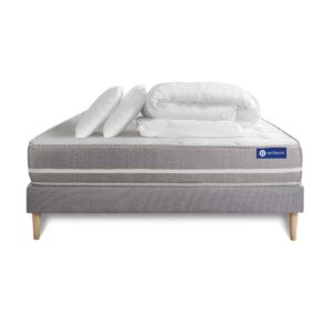 wohnli-moebel-suche-800001750994 Wohnli Möbelsuche - BETT Actimemo touch Memory-Schaum 160 x 200 cm h1 - Kit Bettgestell Grau - Mit Kissen und Bettdecke