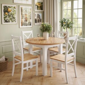 ESSZIMMERSET OLEA Tisch + 4 Stühle Holzwerkstoff Lookway Möbel > Bänke > Eckbänke Weiß