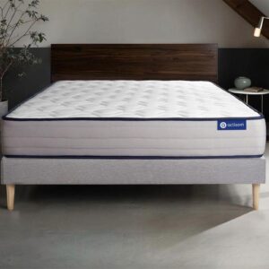 wohnli-moebel-suche-800001751048-1 BETT Actiflex form Taschenfederkern und Memory-Schaum 150 x 195 cm h3 - Kit Bettgestell Grau Holz ACTISOM Möbel > Betten Grau