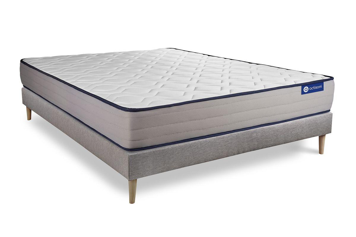 Wohnli Möbelsuche - BETT Actiflex form Taschenfederkern und Memory-Schaum 120 x 220 cm h3 - Kit Bettgestell Grau