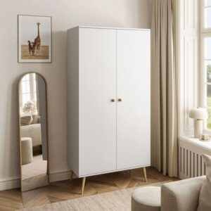 wohnli-moebel-suche-800001751236-1 KLEIDERSCHRANK Zweitüriger HARMONY Weiß Holzwerkstoff Lookway Möbel > Schränke > Kleiderschränke Weiß