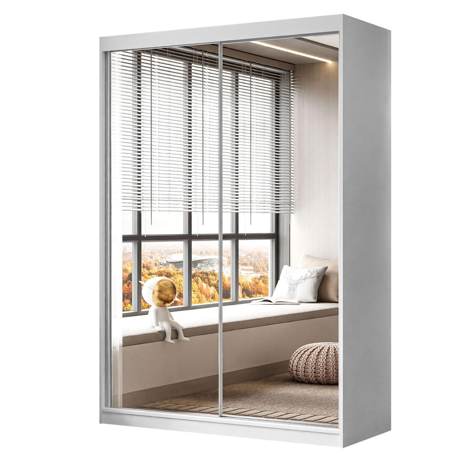 wohnli-moebel-suche-800001751494 Wohnli Möbelsuche - SCHIEBESCHRANK CAMARO III mit Spiegel 150 cm Weiß