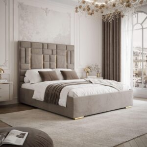 wohnli-moebel-suche-800001751502-1 POLSTERBETT BRIGITTE GOLD mit Bettkasten 160x200 cm Element 06 Textil Lookway Möbel > Betten Beige