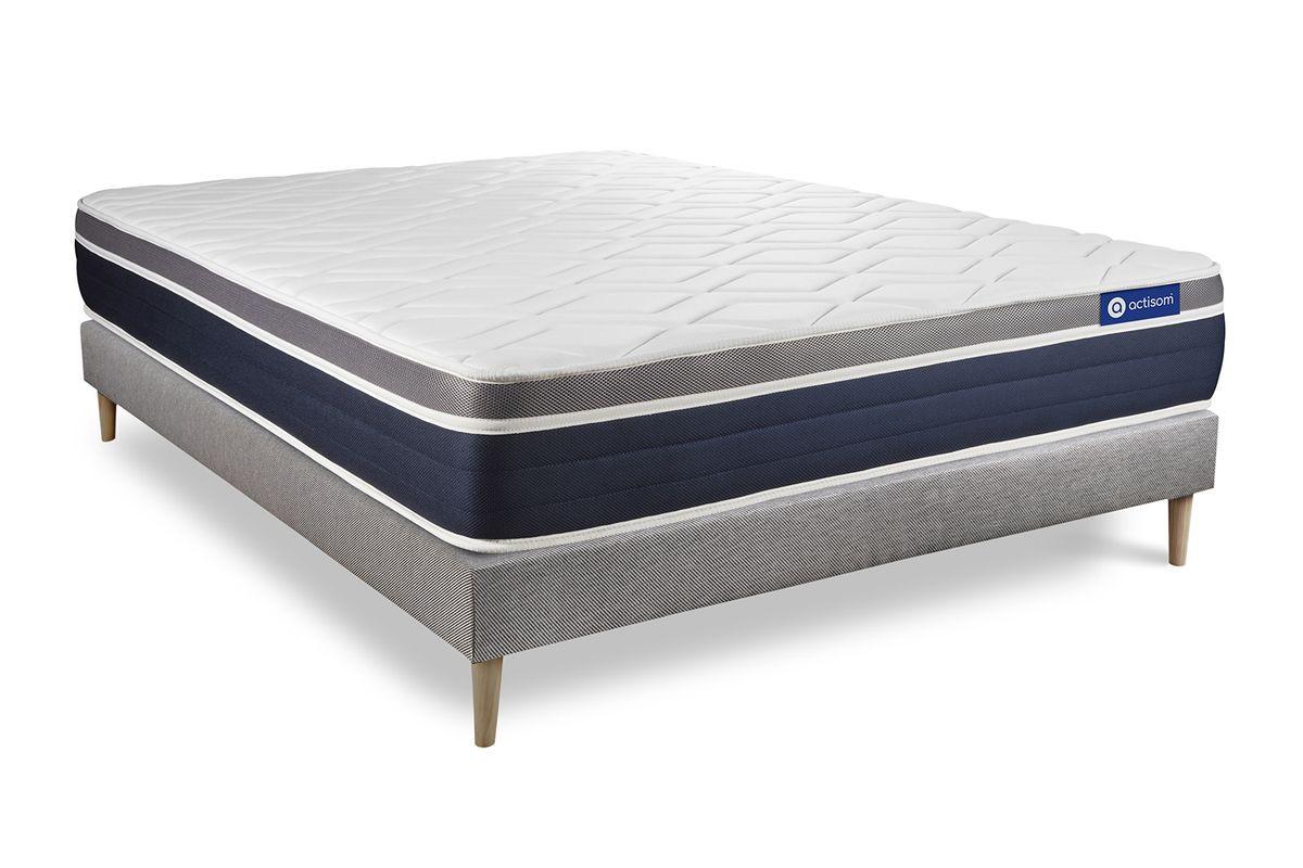 wohnli-moebel-suche-800001751582 Wohnli Möbelsuche - BETT Actiflex confort Taschenfederkern und Memory-Schaum 140 x 200 cm h2 - Kit Bettgestell Grau