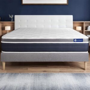 BETT Actiflex confort Taschenfederkern und Memory-Schaum 140 x 190 cm h2 - Kit Bettgestell Grau Holz ACTISOM Möbel > Betten Grau