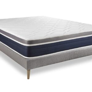 Wohnli Möbelsuche - BETT Actiflex confort Taschenfederkern und Memory-Schaum 140 x 190 cm h2 - Kit Bettgestell Grau