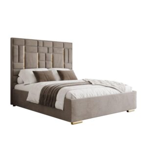 Wohnli Möbelsuche - POLSTERBETT BRIGITTE GOLD mit Bettkasten 160x200 cm Element 06