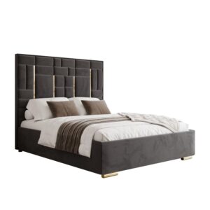 Wohnli Möbelsuche - POLSTERBETT BRIGITTE GOLD mit Bettkasten 160x200 cm Element 01