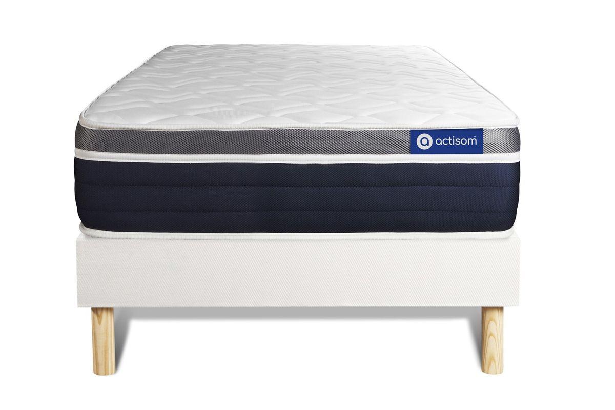 Wohnli Möbelsuche - BETT Actiflex confort Taschenfederkern und Memory-Schaum 90 x 200 cm h2 - Kit Bettgestell Weiß
