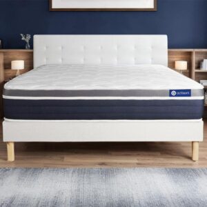 wohnli-moebel-suche-800001752077-1 BETT Actiflex confort Taschenfederkern und Memory-Schaum 140 x 220 cm h2 - Kit Bettgestell Weiß Holz ACTISOM Möbel > Betten Weiß