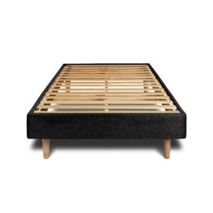 LATTENROST – Bouclé-Stoff– Bausatz zur Selbstmontage - 90x200 cm Holz Sommeil de Plomb Möbel > Betten > Polsterbetten Schwarz
