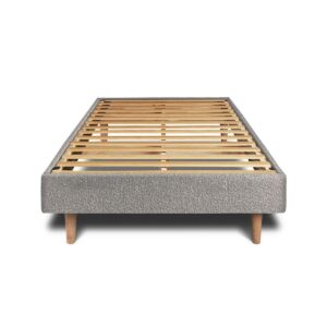 LATTENROST – Bouclé-Stoff– Bausatz zur Selbstmontage - 90x200 cm Holz Sommeil de Plomb Möbel > Betten > Polsterbetten Grau