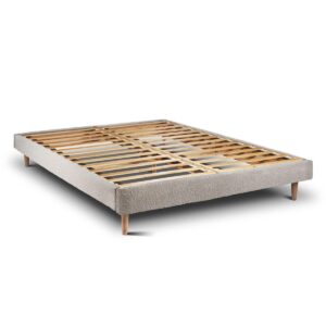 LATTENROST – Bouclé-Stoff– Bausatz zur Selbstmontage - 140x190 cm Holz Sommeil de Plomb Möbel > Betten > Polsterbetten Beige