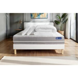 wohnli-moebel-suche-800001752737-1 BETT Actimemo touch Memory-Schaum 160 x 200 cm h1 - Kit Bettgestell Weiß - Mit Kissen und Bettdecke Holz ACTISOM Möbel > Betten Weiß