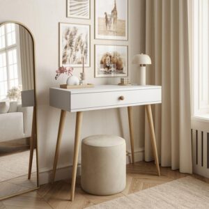KONSOLE mit Schublade HARMONY Weiß Holzwerkstoff Lookway Möbel > Tische > Schminktische Weiß