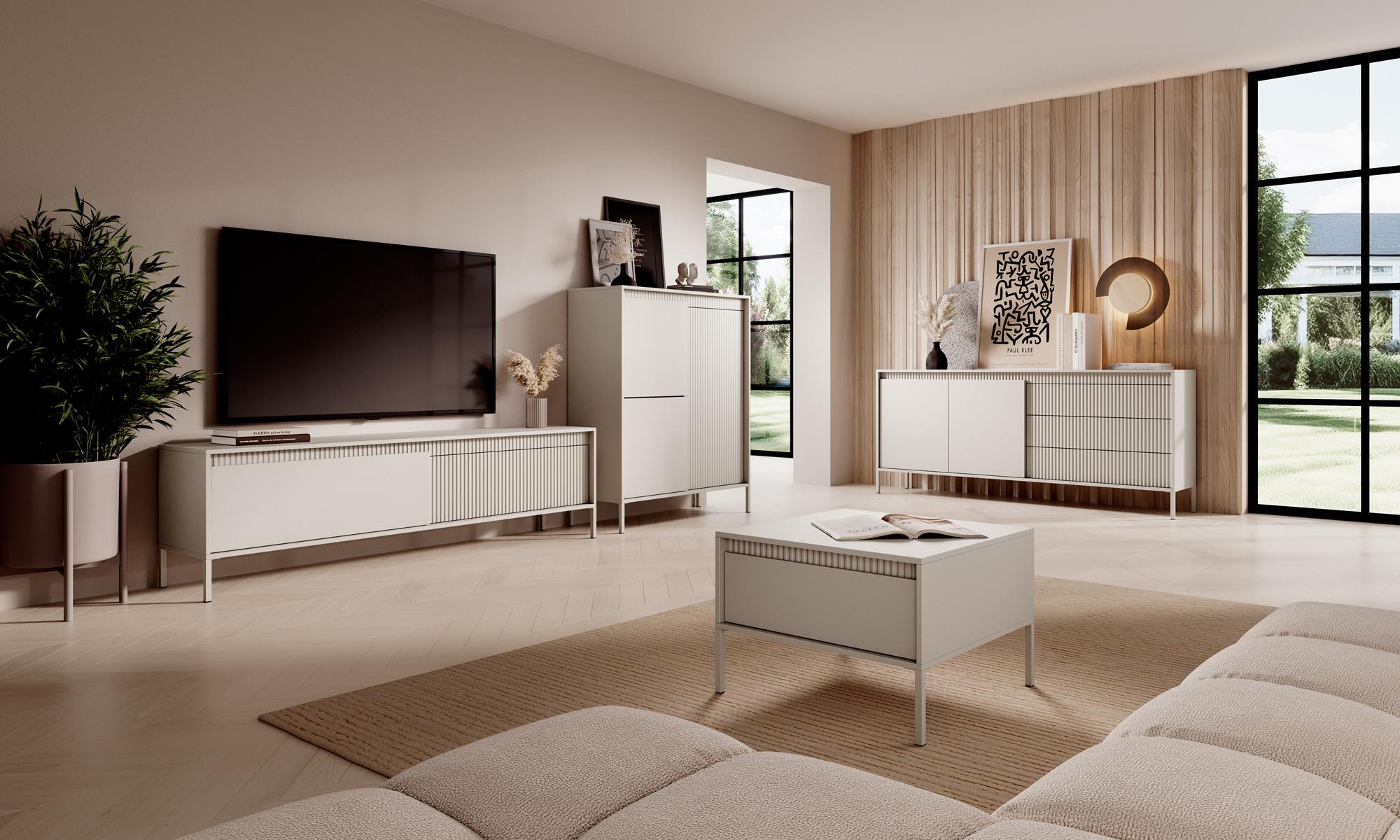 SIDEBOARD Cindy Beige 154/81/40 cm Holzwerkstoff WFL GROUP Möbel > Kommoden & Schubladenschränke > Kommoden Beige