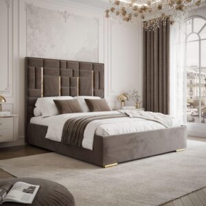 POLSTERBETT BRIGITTE GOLD mit Bettkasten 140x200 cm Element 25 Textil Lookway Möbel > Betten Braun