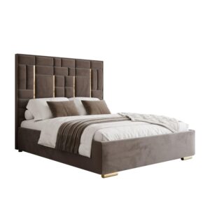 Wohnli Möbelsuche - POLSTERBETT BRIGITTE GOLD mit Bettkasten 140x200 cm Element 25