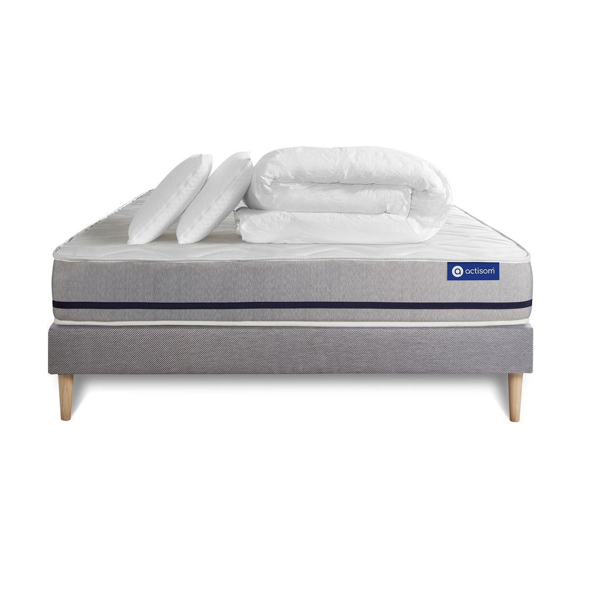 wohnli-moebel-suche-800001752890 Wohnli Möbelsuche - BETT Actimemo soft Memory-Schaum 160 x 200 cm h2 - Kit Bettgestell Grau - Mit Kissen und Bettdecke