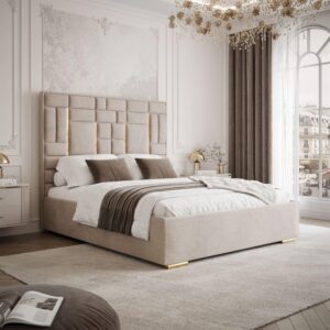 POLSTERBETT BRIGITTE GOLD mit Bettkasten 140x200 cm Element 17 Textil Lookway Möbel > Betten Beige