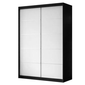 wohnli-moebel-suche-800001753008 Wohnli Möbelsuche - KLEIDERSCHRANK CAMARO PLUS 150 cm Schiebetürenschrank Schwarz / Weiß