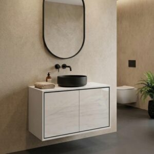 wohnli-moebel-suche-800001753270-1 WASCHBECKENUNTERSCHRANK Capri 2 Schubladen Weiß Hochglanz - 78 x 48 x 51 cm Holz Badplaats Möbel > Schränke > Badezimmerschränke > Waschbeckenunterschränke Weiß
