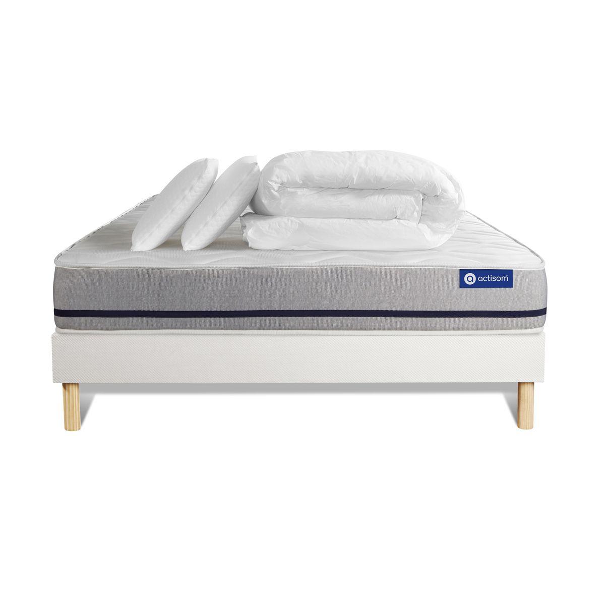 wohnli-moebel-suche-800001753487 Wohnli Möbelsuche - BETT Actimemo soft Memory-Schaum 140 x 190 cm h2 - Kit Bettgestell Weiß - Mit Kissen und Bettdecke