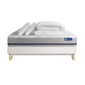 wohnli-moebel-suche-800001753494 Wohnli Möbelsuche - BETT Actimemo soft Memory-Schaum 200 x 200 cm h2 - Kit Bettgestell Weiß - Mit Kissen und Bettdecke