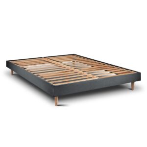 LATTENROST – Samtstoff – Bausatz zur Selbstmontage - 135x190 cm Holz Sommeil de Plomb Möbel > Betten > Polsterbetten Anthrazit