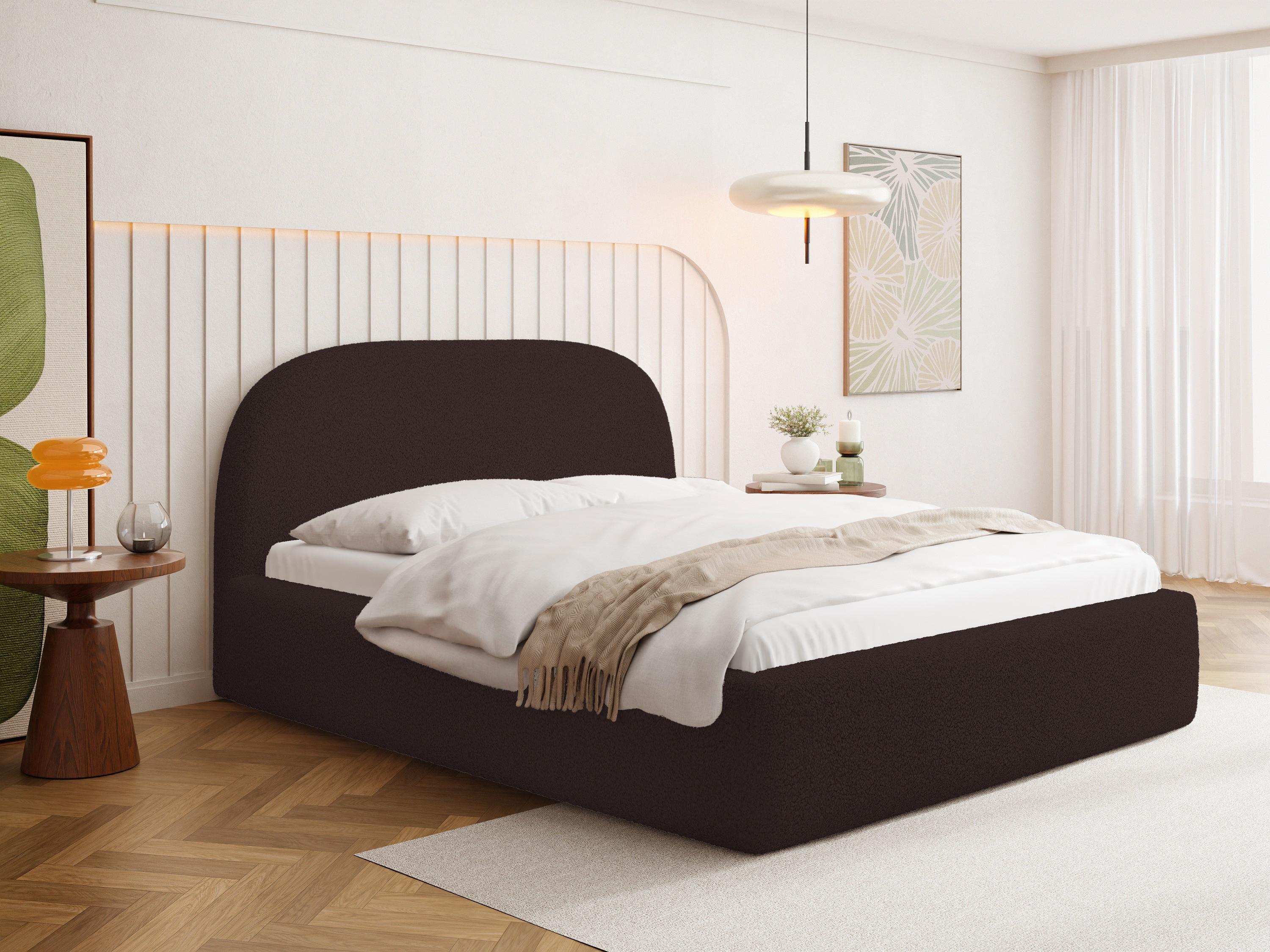 Braun Boucle 140 x 200 cm – mit Metall-Lattenrost