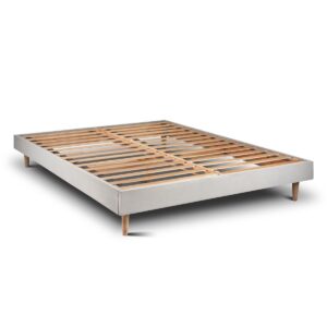 LATTENROST – Samtstoff – Bausatz zur Selbstmontage - 140x190 cm Holz Sommeil de Plomb Möbel > Betten > Polsterbetten Grau