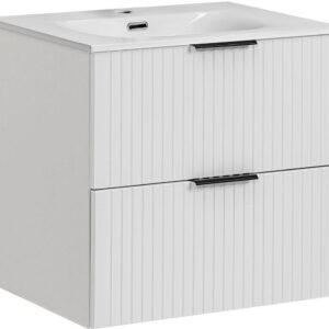 wohnli-moebel-suche-800001753911 Wohnli Möbelsuche - WASCHTISCHKOMBI Niva hängend geriffelt in Weiß Matt 61/59/46 cm